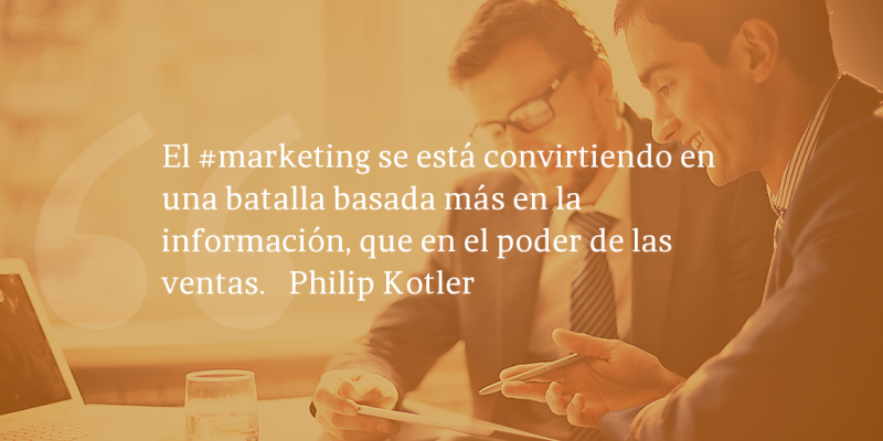 Frases de inbound marketing – Philip Kotler – El #marketing se está convirtiendo en una batalla basada más en la información, que en el poder de las ventas.