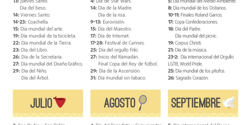 [Infografía] Calendario de fechas de interés para Marketing
